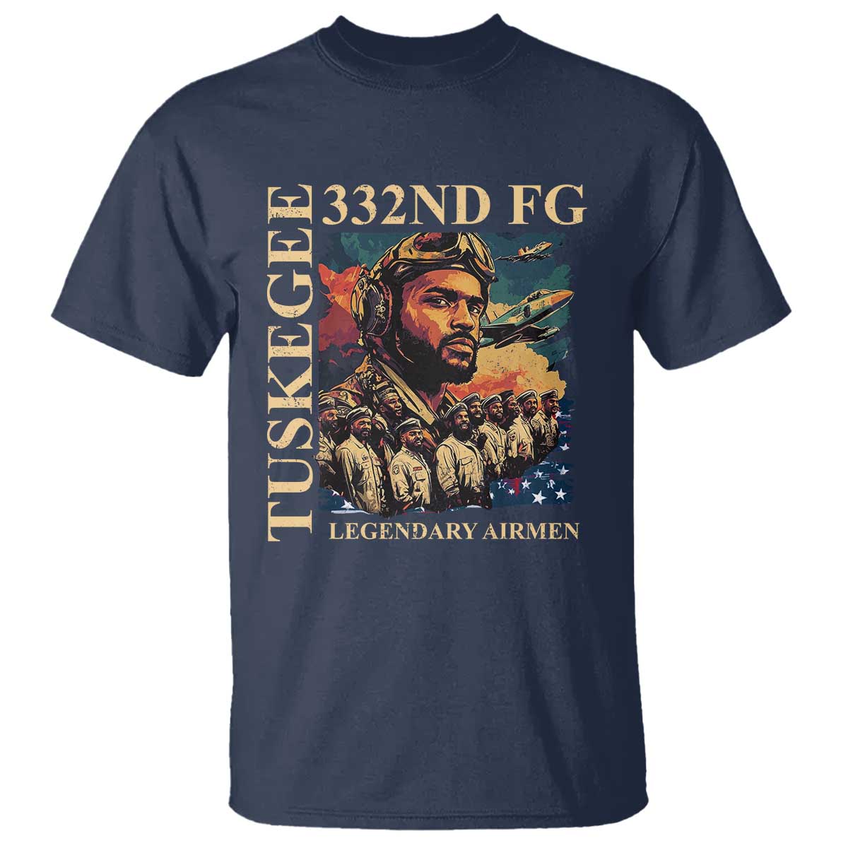Tuskegee Airman T Shirt - American Heroes US Pilots Black History TS09 Navy Print Your Wear