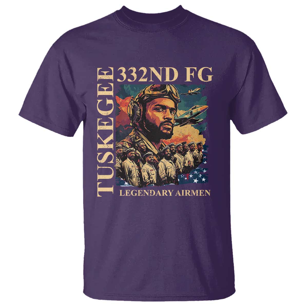 Tuskegee Airman T Shirt - American Heroes US Pilots Black History TS09 Purple Print Your Wear
