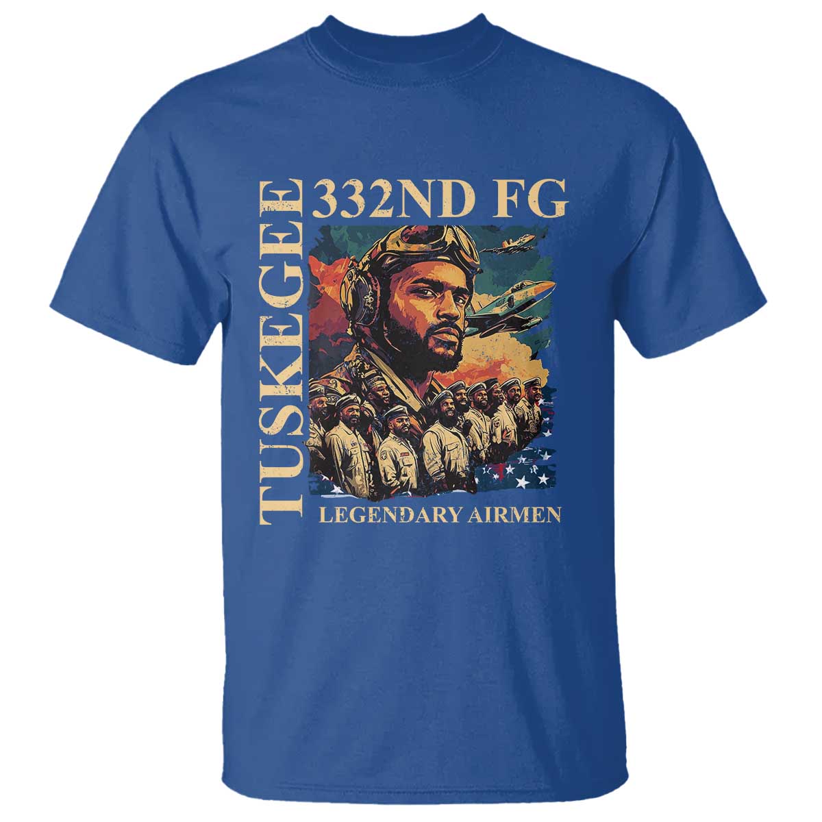 Tuskegee Airman T Shirt - American Heroes US Pilots Black History TS09 Royal Blue Print Your Wear