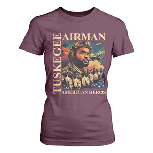 Tuskegee Airman T Shirt For Women American Heroes US Pilots Black History TS09 Maroon Print Your Wear