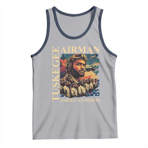 Tuskegee Airman Tank Top American Heroes US Pilots Black History TS09 Athletic Heather Navy Print Your Wear