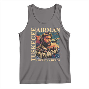 Tuskegee Airman Tank Top American Heroes US Pilots Black History TS09 Deep Heather Print Your Wear