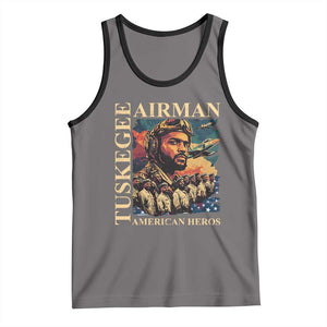 Tuskegee Airman Tank Top American Heroes US Pilots Black History TS09 Deep Heather Black Print Your Wear