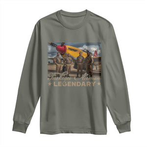 Tuskegee Airman Long Sleeve Shirt Legendary US Pilots Black History TS09 Military Green Print Your Wear