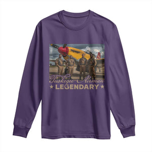 Tuskegee Airman Long Sleeve Shirt Legendary US Pilots Black History TS09 Purple Print Your Wear