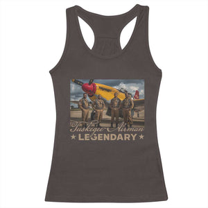 Tuskegee Airman Racerback Tank Top Legendary US Pilots Black History TS09 Dark Chocolate Print Your Wear