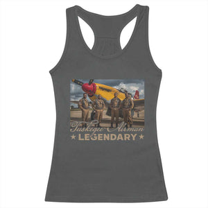 Tuskegee Airman Racerback Tank Top Legendary US Pilots Black History TS09 Dark Heather Print Your Wear