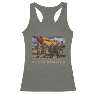 Tuskegee Airman Racerback Tank Top Legendary US Pilots Black History TS09 Military Green Print Your Wear