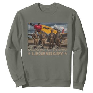 Tuskegee Airman Sweatshirt Legendary US Pilots Black History TS09 Military Green Print Your Wear