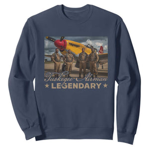 Tuskegee Airman Sweatshirt Legendary US Pilots Black History TS09 Navy Print Your Wear