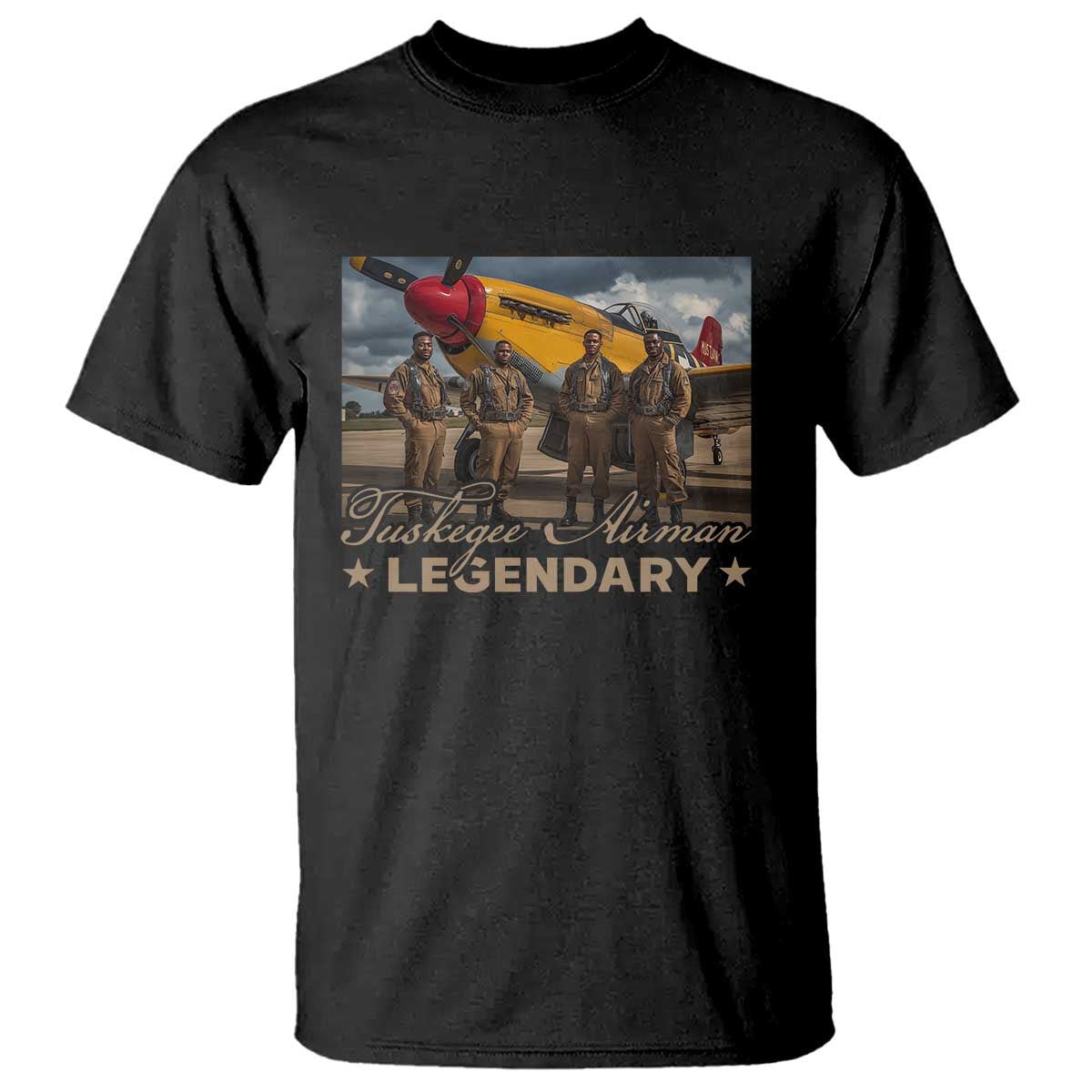 Tuskegee Airman T Shirt Legendary US Pilots Black History TS09 Black Print Your Wear