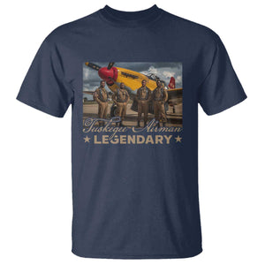 Tuskegee Airman T Shirt Legendary US Pilots Black History TS09 Navy Print Your Wear