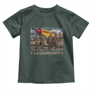 Tuskegee Airman Toddler T Shirt Legendary US Pilots Black History TS09 Dark Forest Green Print Your Wear