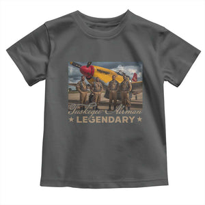 Tuskegee Airman Toddler T Shirt Legendary US Pilots Black History TS09 Dark Heather Print Your Wear