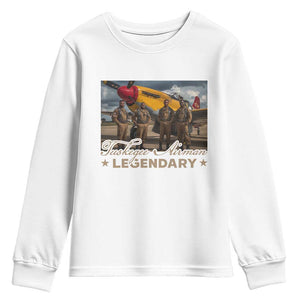 Tuskegee Airman Youth Sweatshirt Legendary US Pilots Black History TS09 White Print Your Wear