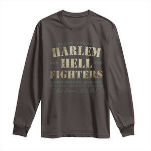 Harlem Hellfighters Long Sleeve Shirt American Black History Military Soldiers TS09 Dark Chocolate Print Your Wear