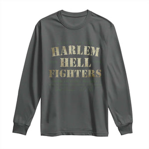 Harlem Hellfighters Long Sleeve Shirt American Black History Military Soldiers TS09 Dark Heather Print Your Wear