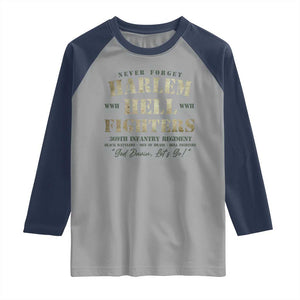 Harlem Hellfighters Raglan Shirt American Black History Military Soldiers TS09 Sport Gray Navy Print Your Wear