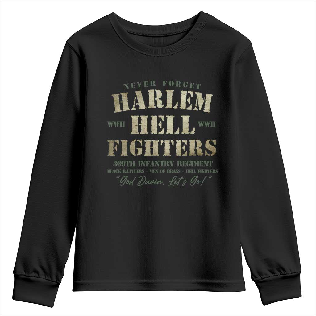 Harlem Hellfighters Youth Sweatshirt American Black History Military Soldiers TS09 Black Print Your Wear