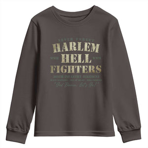 Harlem Hellfighters Youth Sweatshirt American Black History Military Soldiers TS09 Dark Chocolate Print Your Wear