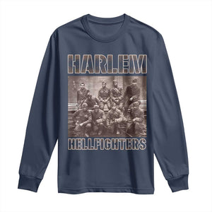 Harlem Hellfighters Long Sleeve Shirt The 369th Infantry Regiment American Black History Military Soldiers TS09 Navy Print Your Wear