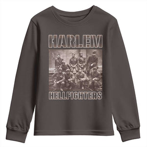 Harlem Hellfighters Youth Sweatshirt The 369th Infantry Regiment American Black History Military Soldiers TS09 Dark Chocolate Print Your Wear