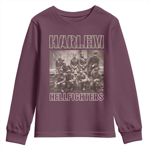 Harlem Hellfighters Youth Sweatshirt The 369th Infantry Regiment American Black History Military Soldiers TS09 Maroon Print Your Wear