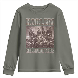 Harlem Hellfighters Youth Sweatshirt The 369th Infantry Regiment American Black History Military Soldiers TS09 Military Green Print Your Wear