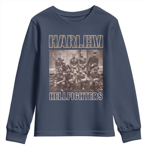 Harlem Hellfighters Youth Sweatshirt The 369th Infantry Regiment American Black History Military Soldiers TS09 Navy Print Your Wear