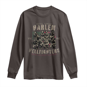 Harlem Hellfighters Long Sleeve Shirt American Military Soldiers Black History TS09 Dark Chocolate Print Your Wear