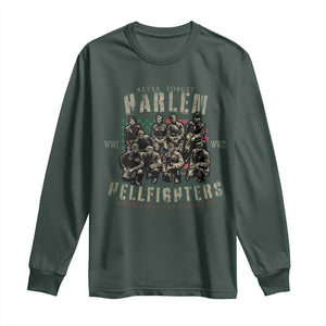 Harlem Hellfighters Long Sleeve Shirt American Military Soldiers Black History TS09 Dark Forest Green Print Your Wear