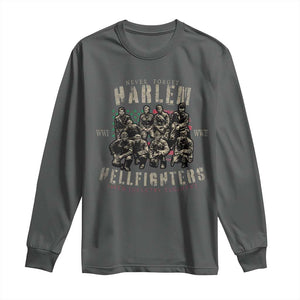 Harlem Hellfighters Long Sleeve Shirt American Military Soldiers Black History TS09 Dark Heather Print Your Wear