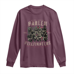 Harlem Hellfighters Long Sleeve Shirt American Military Soldiers Black History TS09 Maroon Print Your Wear