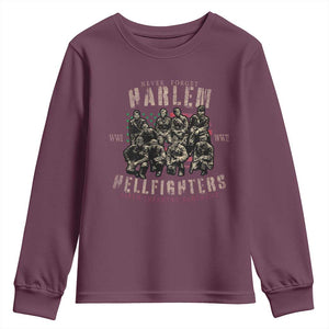 Harlem Hellfighters Youth Sweatshirt American Military Soldiers Black History TS09 Maroon Print Your Wear