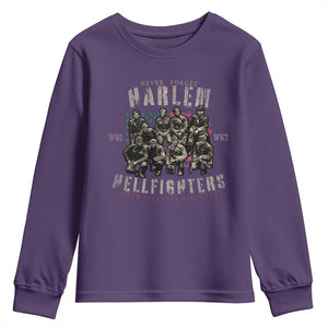 Harlem Hellfighters Youth Sweatshirt American Military Soldiers Black History TS09 Purple Print Your Wear