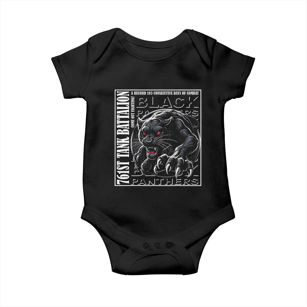 Black Panther Party Baby Onesie 761st Tank Battalion Black History TS09 Black Print Your Wear