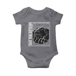 Black Panther Party Baby Onesie 761st Tank Battalion Black History TS09 Charcoal Print Your Wear