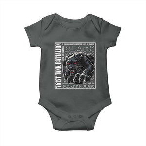 Black Panther Party Baby Onesie 761st Tank Battalion Black History TS09 Dark Heather Print Your Wear