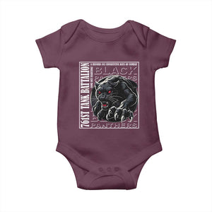 Black Panther Party Baby Onesie 761st Tank Battalion Black History TS09 Maroon Print Your Wear