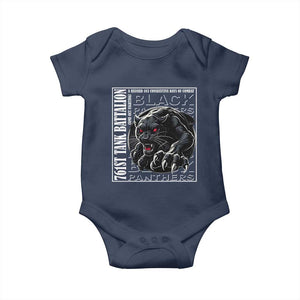 Black Panther Party Baby Onesie 761st Tank Battalion Black History TS09 Navy Print Your Wear