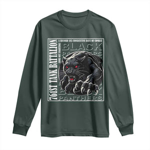 Black Panther Party Long Sleeve Shirt 761st Tank Battalion Black History TS09 Dark Forest Green Print Your Wear