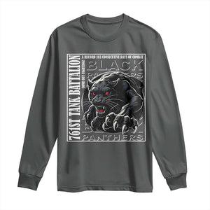 Black Panther Party Long Sleeve Shirt 761st Tank Battalion Black History TS09 Dark Heather Print Your Wear