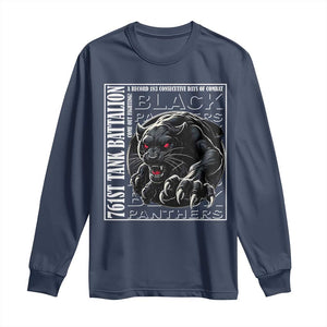 Black Panther Party Long Sleeve Shirt 761st Tank Battalion Black History TS09 Navy Print Your Wear