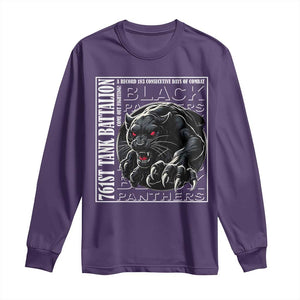 Black Panther Party Long Sleeve Shirt 761st Tank Battalion Black History TS09 Purple Print Your Wear