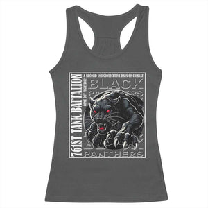 Black Panther Party Racerback Tank Top 761st Tank Battalion Black History TS09 Dark Heather Print Your Wear