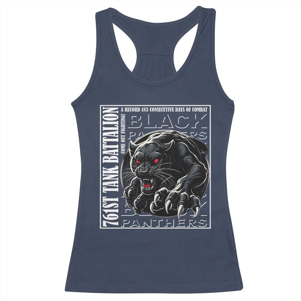 Black Panther Party Racerback Tank Top 761st Tank Battalion Black History TS09 Navy Print Your Wear