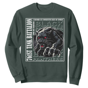 Black Panther Party Sweatshirt 761st Tank Battalion Black History TS09 Dark Forest Green Print Your Wear