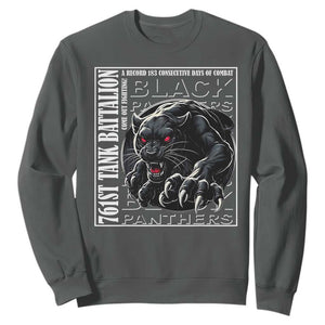 Black Panther Party Sweatshirt 761st Tank Battalion Black History TS09 Dark Heather Print Your Wear