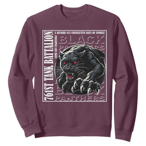 Black Panther Party Sweatshirt 761st Tank Battalion Black History TS09 Maroon Print Your Wear