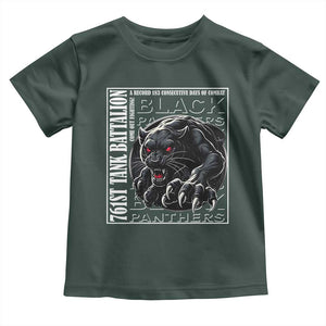 Black Panther Party Toddler T Shirt 761st Tank Battalion Black History TS09 Dark Forest Green Print Your Wear